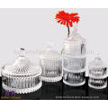 Small Ribbed Glass Candy Jar